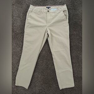 Tommy Hilfiger women’s khaki chino flat front pants size 12